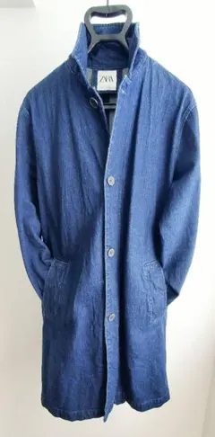 ZARA ダークブルー デニムロングシャツ