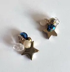 28番　天然石ヘマタイト、水晶、シェル、ガラスビーズのチャーム2個