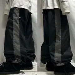 00s Adidas ナイロン トラックパンツ ドローコード Tech 極太