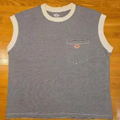 DANTON ダントン ボーダー ポケット　ノースリーブ Tシャツ