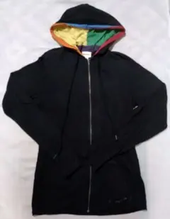 ★DIESEL★黒パーカー フルジップ 多色フード