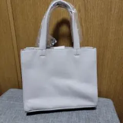 ラシエム　ライトグレー レザー風トートバッグ