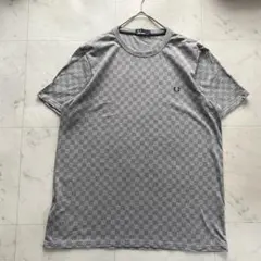 フレッドペリー チェッカーボード Tシャツ 月桂樹　グレー メンズL オーバーのサムネイル