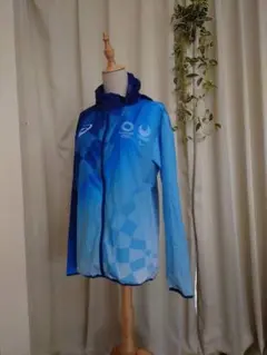 asics(アシックス)　ジャンパー　Mサイズ　青系のサムネイル