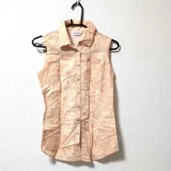 トップス　ノースリーブ　オレンジマーブル　М　着用数２回程度