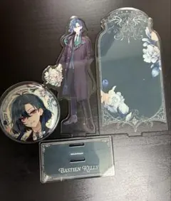 悪魔執事と黒い猫 4周年 バスティン アクリルスタンド 缶バッジ あくねこ