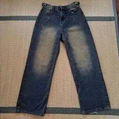 yolo ワイドレッグデニムパンツ ダークブルーのサムネイル