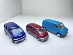 ミニカー 3台セット (青, 赤)