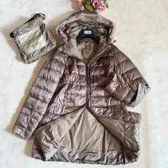 未使用級★エスマックスマーラ リバーシブル フードダウンコート ミンク毛皮42