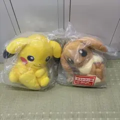 ポケモン ぬいぐるみ ピカチュウ イーブイ 2点セット　A賞、ラストワン賞のサムネイル