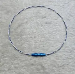 ファイテン ワイヤー トルネード ブルーホワイト ネックレス 40cm 【美
