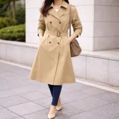 Simplicite トレンチコート ベージュ 春コート 通勤　玉虫色