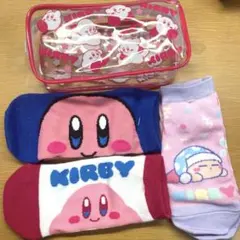 星のカービィ　ポーチ付き　ソックス3足組セット　靴下