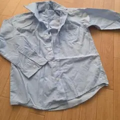 水色 長袖シャツ 胸ポケット付き　120cm