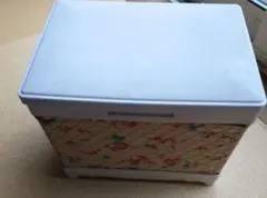 昭和 레트로 花柄キルティング メイクボックス 鏡付き 収納ケース