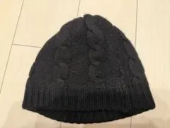 Burberry BLACK LABEL ブラックニット帽 ケーブル編み