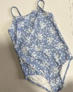 H&M 水色 花柄ワンピース水着 水着 110cm