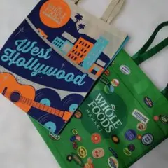 Whole Foods 不織布トートバッグ 2点セット ハワイ 大容量