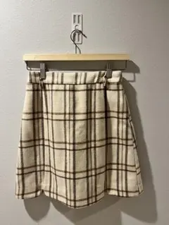 チェック柄フリースミニスカート