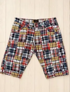 BEAMS パッチワーク チェック ショートパンツ Lサイズのサムネイル