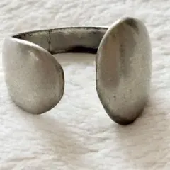 ✨【個性的】シルバーカラーシンプルオープンリング マット仕上げ