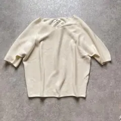 ユニクロ 3Dコットンドルマンスリーブセーター オフホワイトホールガーメント