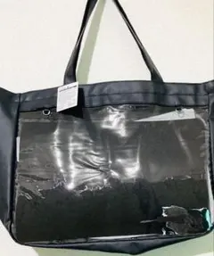 ダイソー 推し活バッグ マチ付きトートバッグ 黒　ブラックのサムネイル