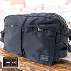 【美品】PORTER ポーター TANKER タンカー ボディバッグ 黒ナイロン