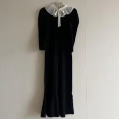 ま*う様 snidel 黒のニットワンピース・フリル襟付き