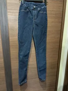 GUダークブルー スキニーパンツ ゴムウエスト150cm子供服長ズボン
