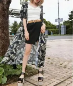 リーフレースアップシャツ