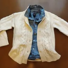 babygapケーブルニットカーディガン110