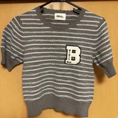 bibiy B. BORDER LOCK KNIT グレー　popup限定 bibiy B. BORDER LOCK KNIT POPUP限定カラー - メルカリ