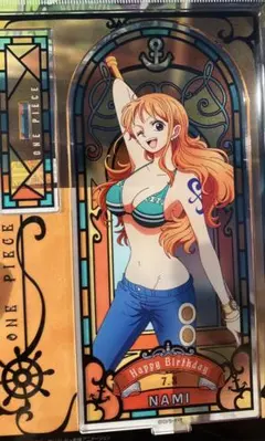 ワンピース バースデー ナミ アクスタ 缶バッジ プレート 麦わらストア限定のサムネイル