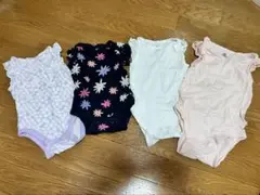 女の子　袖なしロンパース セット