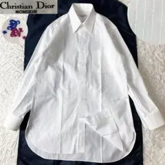 美品 Christian Dior ディオール ダイヤストライプ ドレスシャツ