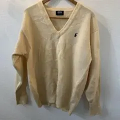 【美品】Polo クリーム色 Vネックセーター