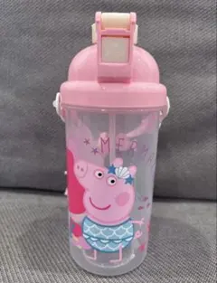 ペッパピッグ プラスチックストローボトル 水筒 ピンクのサムネイル