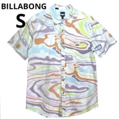 BILLABONG パステルカラー マーブル柄 アメリカ古着 半袖シャツ Sのサムネイル