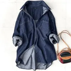 極美品 ジャーナルスタンダード ライトオンスデニムシャツ 綿 インディゴブルー