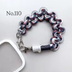 再販！ハンドストラップ　スマホストラップ　パラコード　白　ネイビー　ハンドメイド