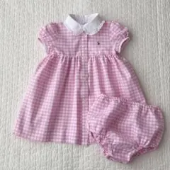 ラルフローレン　ギンガムチェック　ワンピース ピンク　80