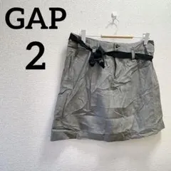 希少✨️GAP【2】リボン付き グレー タイトスカート おしゃれ かわいい 古着