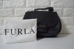 FURLA 黒 レザー ショルダーバッグ