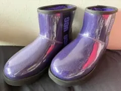 着用1度のみ UGG クリア レインブーツ パープル ムートン アグ 長靴 雨靴のサムネイル