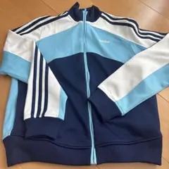 adidas トラックジャージ　トラックジャケット　ジップアップ パーカー 水色