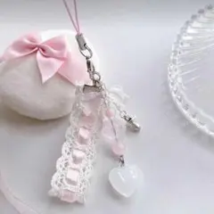 廃盤品 SHEIN シーイン 可愛い レースストラップキーホルダー リボンのサムネイル