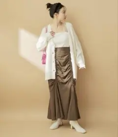 毛混Vネックシャギーカーディガン