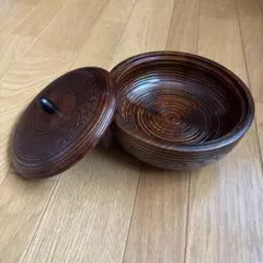 木製　菓子入れ　菓子鉢　蓋付き