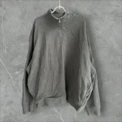 OLD NAVY グレー ハーフジップ スウェット XXL 300円オークション